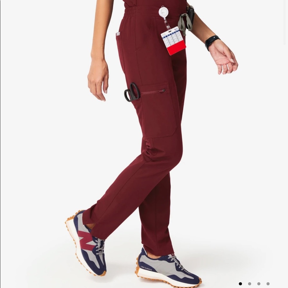 FIGS, burgundy Yola Skinny Pants. Size small